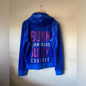 JUICY COUTURE BLUE XL SWEATER VELOUR y2k